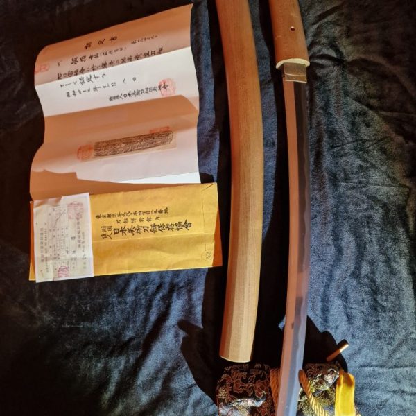 Antigua espada Wakizashi japonesa anterior a 1700 Nihonto original Fujiwara Takada NBTHK 363k3